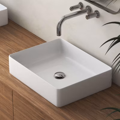 Lavabo à poser RT37 céramique 47x11x37 cm blanc