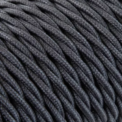 Câble Textile Torsadé Gris 2×0.75mm² – Fil Electrique Tissu