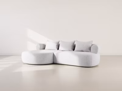 Angela – canapé d&rsquo;angle gauche 4 places en velours texturé – Lisa Design