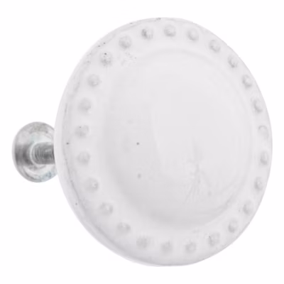Boutons de meuble x2 Barbara en céramique & métal D4cm blanc – Atmosphera