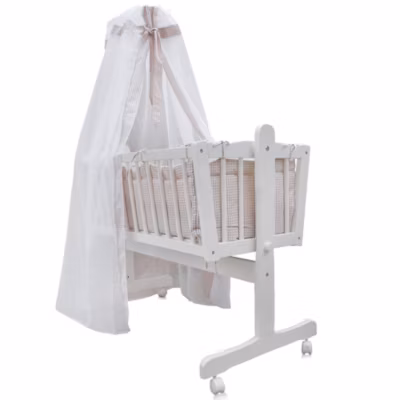 Vitalispa Lit bébé Blanc 102.5x140cm avec des roues