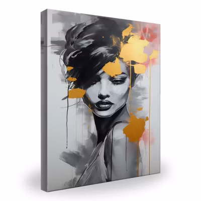 Image Sur Toile Portrait Moderne Visage 20cm x 30cm  – Parfait pour décorer votre salon, chambre ou bureau avec un design unique e