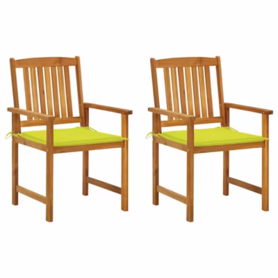 Chaises de jardin avec coussins lot de 2 Bois d&rsquo;acacia massif vidaXL