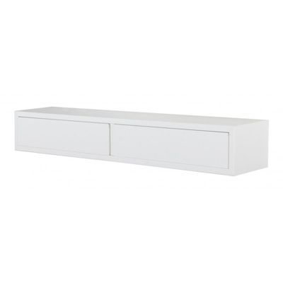 Étagère murale avec tiroir, table de chevet suspendue, étagère murale, blanche, 88,2 x 13,4 x 20 cm – Domino