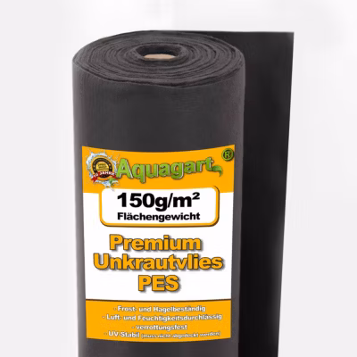 135 m² feutre de paillage anti-mauvaises herbes, 150 g, 1,5 m, PES Aquagart