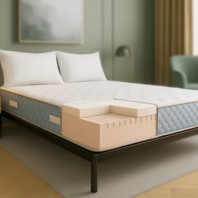 The White Stone Matelas 80×190 cm en Mousse Hypoallergénique et Memory Foam, Hauteur 22 cm