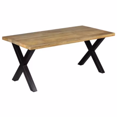 ZINA – Table de Repas 180cm Manguier Massif Piètement X