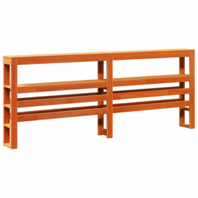 Tête de lit avec étagères marron cire 180 cm bois massif de pin vidaXL