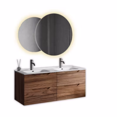 Ensemble double vasque SOLMIRA chêne Rio
