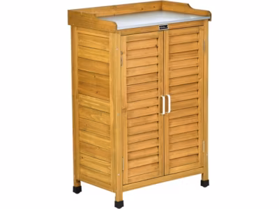 Armoire de jardin en bois avec roulettes « Alexia »  66 x 41 x 101 cm  Marron