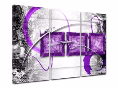 DECLINA, Tableau toile imprimée abstrait, Tableau deco design abstrait triptyque, 150×100 cm