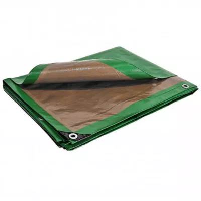 Bâche de jardin 3 x 5 m Verte et Marron Traitée Anti UV Polyéthylène 250g/m² KZ GARDEN