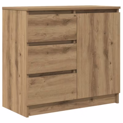 Buffet avec tiroir chêne artisanal 71x35x65 cm bois ingénierie vidaXL