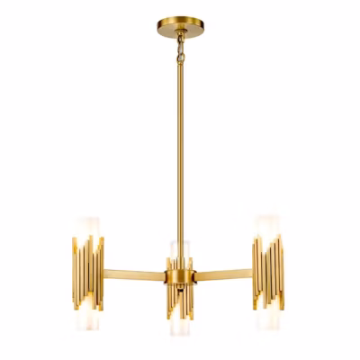 Elstead Marvele Suspension multi-bras contemporaine en laiton vieilli, 6 ampoules E14
