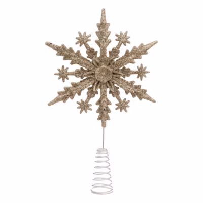 Cimier flocon pailleté doré h22cm – feeric lights & christmas