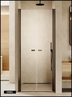 Porte de Douche Italienne Double Battante – 110 x 195 – GUNMETAL – NEW SOLEO