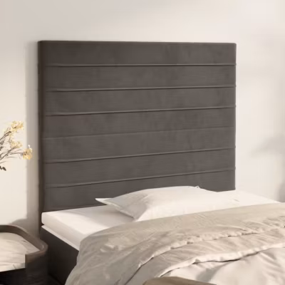 vidaXL Têtes de lit 2 pcs Gris foncé 80x5x78-88 cm Velours3116503
