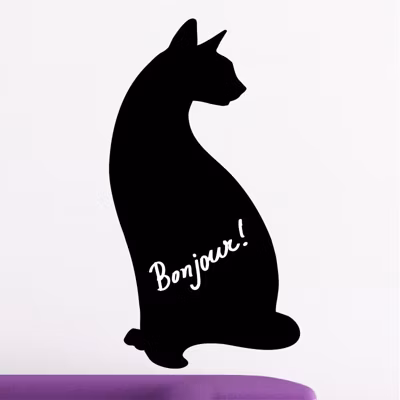 Sticker ardoise tableau noir – stickers muraux adhésif effaçable – CHAT II – 115x60cm