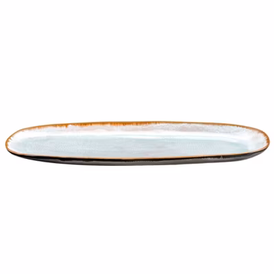 2 plats longs 35.5cm Bleu clair – Shadow Aqua par Médard de Noblat