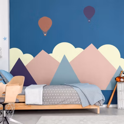 Stickers enfant montagnes géantes scandinaves Narvik 80 x 105 cm
