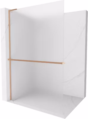 Mexen Kioto+ L paroi de douche avec étagère Walk-in 90 x 200 cm, givre, cuivre brossé – 800-090-123-65-30