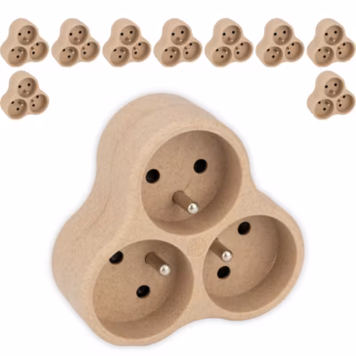 10 triplites éco-conçues Natura 3x16A beige Zenitech