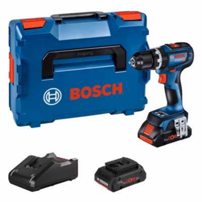 Perceuse-visseuse à percussion 18V GSB 18V-90 C + 2 batteries Procore 4Ah + chargeur en coffret L-BOXX – BOSCH – 06019K6105