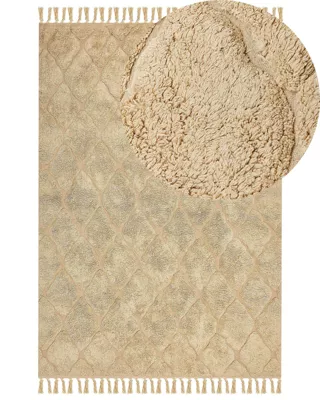Tapis SANLIURFA Beige sable 160 x 230 cm Coton