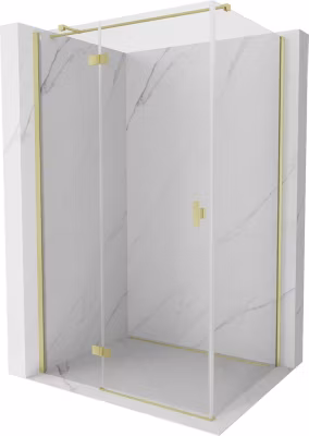 Mexen Mist-H T cabine de douche pivotante gauche 95 x 80 cm, transparent, or brossé – 8A5T-095-080-55-00-L