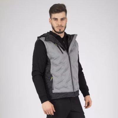 BARRES – DOUDOUNE SANS MANCHES DE TRAVAIL – 1104 Gris Chiné 3XL