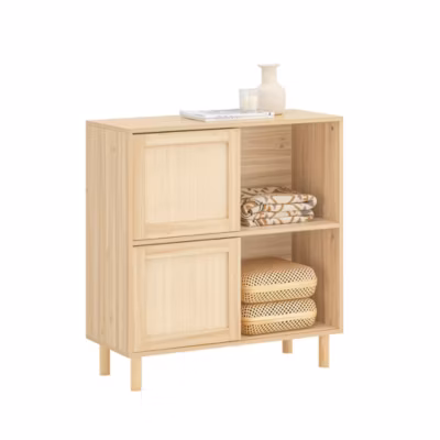 Buffet  Commode Meuble de Cuisine Meuble d&rsquo;Appoint 2 Portes Coulissantes, FSB87-N, SoBuy