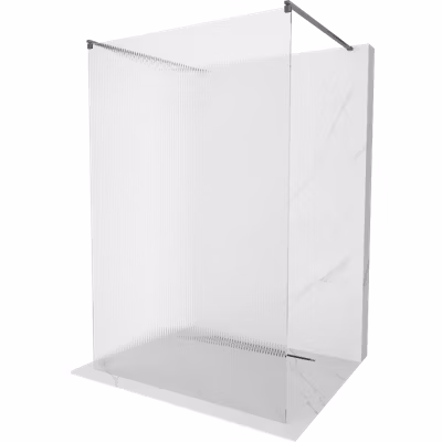 Mexen Kioto paroi de douche autoportante 110 x 200 cm, cannelures 8 mm, gris pistolet brossé – 800-110-002-66-09