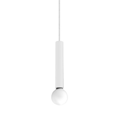 LUMICOM – PURO Suspension, 1X E27, max 42W, métal, blanc mat, D.4cm H.30cm