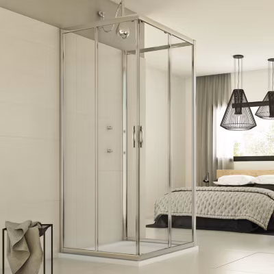 Cabine douche 3 côtés 90x90x90 CM H198 Transparent mod. Evolution Trio