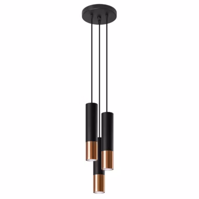 Lampe suspendue en acier 3 lampes 20x20x90cm Sollux