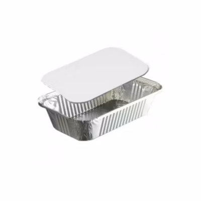 1000 Barquettes Moules Operculables en Aluminium 670 ml 204 x 114 x 50 mm avec Couvercle en Carton Blanc Alu – D-Work