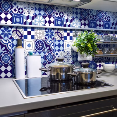 Sticker Mural Carrelage adhésif Cuisine Salle de Bain – 24 STICKERS CARRELAGES AZULEJOS GERMANO – 24stickers15x15cm