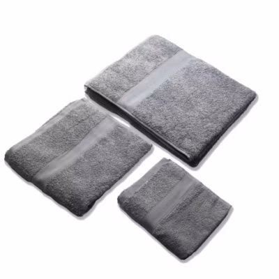 Ensemble De 3 Serviettes En Éponge De Coton Gris – Teddy