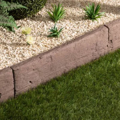 Bordure de jardin Béton effet Bois Marron 67x22x4,5 cm (à l&rsquo;unité) – RO&rsquo;MA NATURE