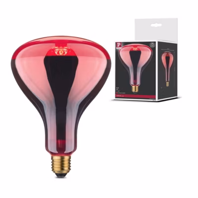 Ampoule à incandescence Infrarouge E27 230V 110lm 250W 1000K gradable Rouge