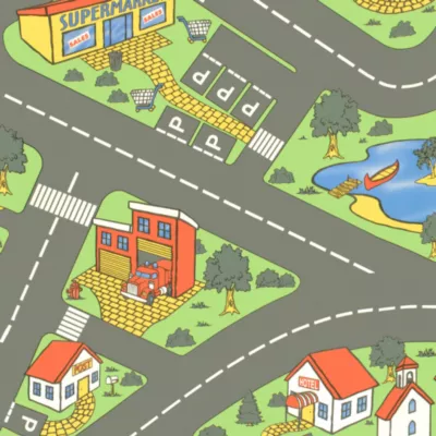 Sol Vinyle Circuit voiture pour enfants City – Rouleau de 3m x 2m