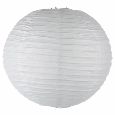 Lanterne boule – papier et métal – blanc – D35 cm – Atmosphera