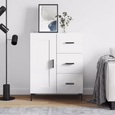 vidaXL Buffet blanc 69,5x34x90 cm bois d&rsquo;ingénierie 830260