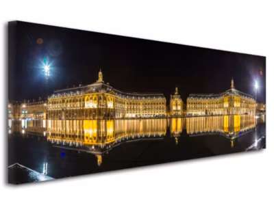 DECLINA, Tableau toile imprimée, Tableau toile photo panoramique ville de Bordeaux, 80×30 cm