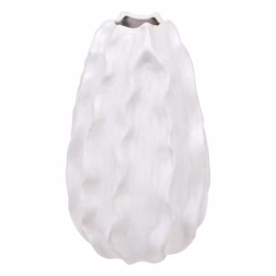 Vase Sandri blanc H25cm – Atmosphera