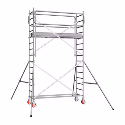Echafaudage roulant alu – montage facile – hauteur de travail max 3.90m – 7125022