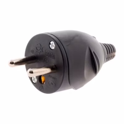 Fiche mâle 16A 2P+T – Noir – Zenitech