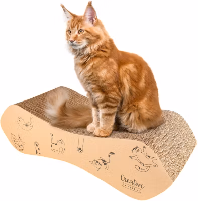 Creative Pets Griffoir pour Chat 57 x 21 x 16 cm – Grattoir Double Côté – Grand Carton à Gratter pour Chats – Protège Vos Meubles
