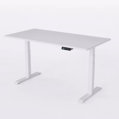 AUM WORLD Bureau Assis Debout Électrique, 200×80, 2 moteurs, 8 Mémoires, 62-127cm, Blanc