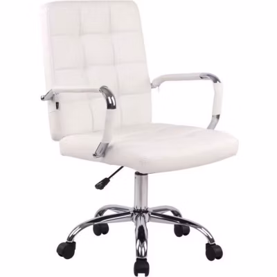 Chaise de bureau Deli Pro CLP Similicuir Blanc pivotante réglable